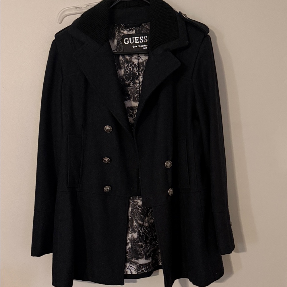 GUESS Elegant Black Pea Coat for Women